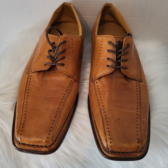 Mauro Bassini Men's Tan Leather Dress Shoes, Size 11 - Picture 1 of 7